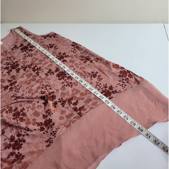 Soma Pink Red Floral Scoop Neck Sleeveless Tunic Tank Top Women's Size Medium - Picture 4 of 9
